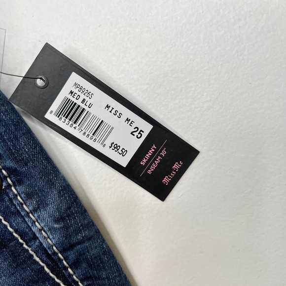 Miss Me Standard Skinny Stretch Jeans NWT Size 25 - Picture 8 of 12